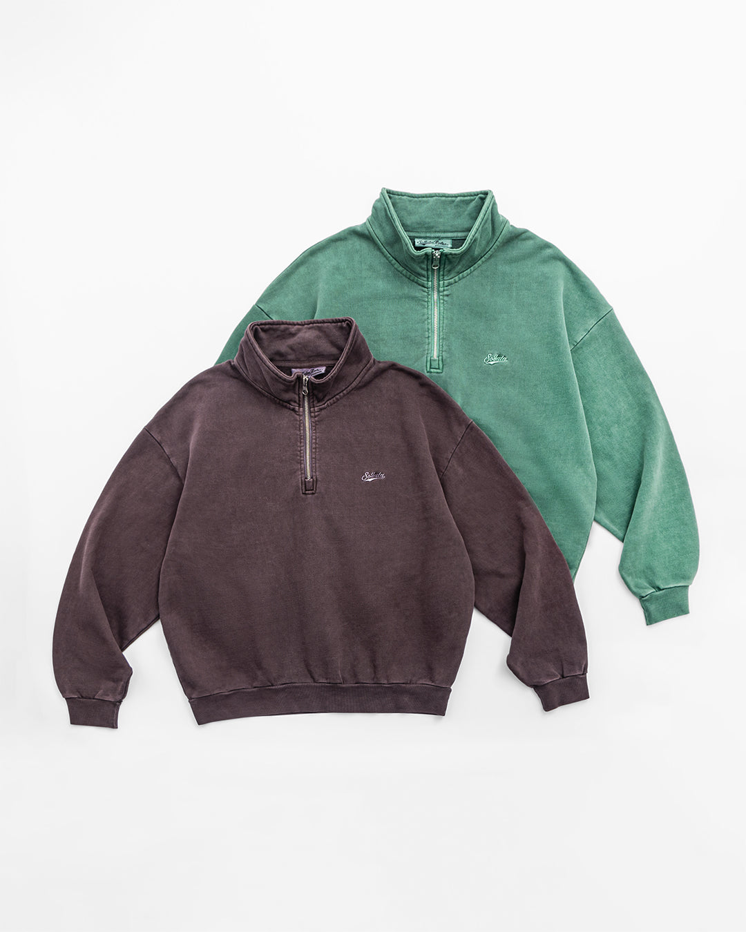 SGT-2350402]SOGATA GARMENT DYE HALF ZIP SWEATSHIRT